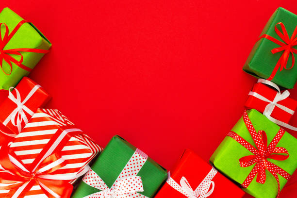 istock Festive background with gifts 1182683309