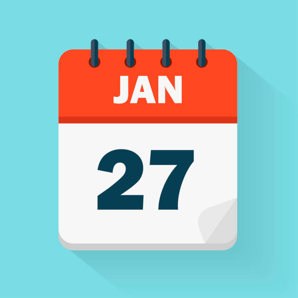 27 Januari Ikon För Daglig Kalender I Vektorformat Datum Tid Dag Månad Semester-vektorgrafik och fler bilder på April - iStock