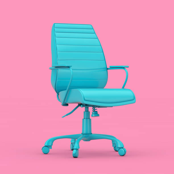 istock Blue Boss Office Chair Duotone. 3d Rendering 1182689865