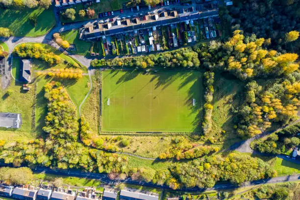 Photo of Aerial view of a Soccer Football Pitch