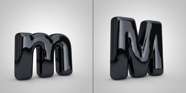 istock Black alphabet letter M isolated on white background. 1182691514