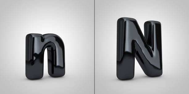 istock Black alphabet letter N isolated on white background. 1182691627
