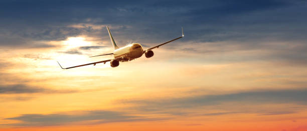 istock Commerical airplane in the sky 1182691962