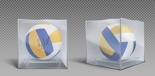 Volleyball Balls Trophy In Glass Or Plastic Case