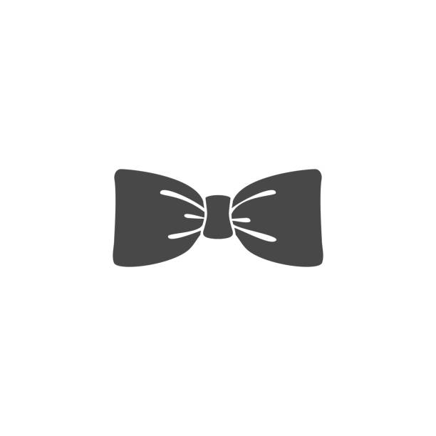 Black Bow Tie Vector Icon Isolated On White Background Stock Illustration -  Download Image Now - iStock