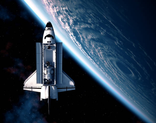 istock Space Shuttle On Background Of The Big Hurricane 1182694729
