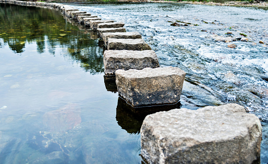 Stepping stones on the water