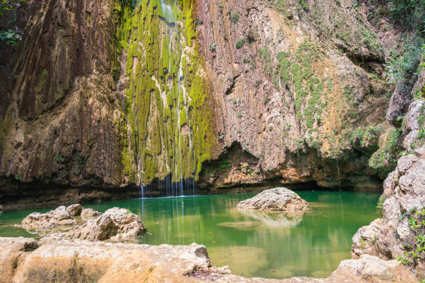 istock front view of the final part of El Limon tropical waterfall 1182697156