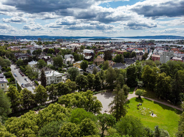 Oslo from Frogner Park stock photo