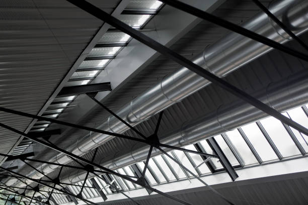 istock Beams and evacuation ducts 1182699383