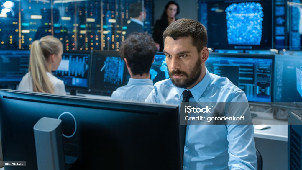 Neural Network And Machine Learning Engineer Programming At His ...