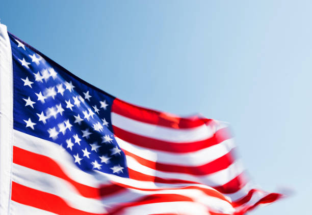 istock Close-up of American flag 1182703932