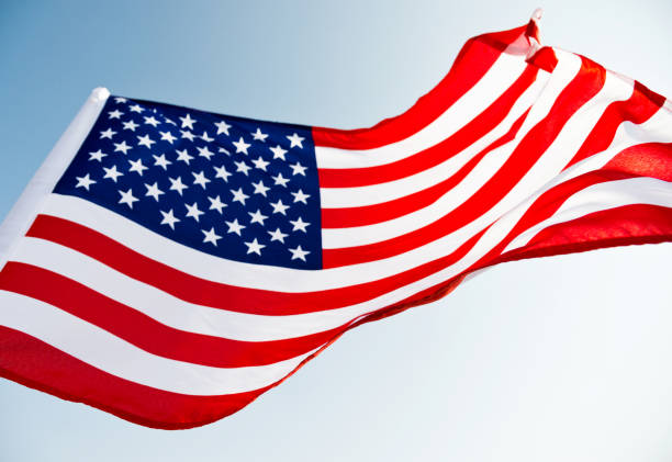 istock Close-up of American flag 1182705073