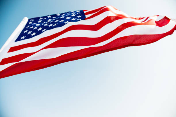 istock Close-up of American flag 1182705271