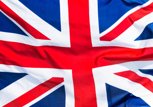 close-up of the flying british flag - british flag freedom photography english flag imagens e fotografias de stock