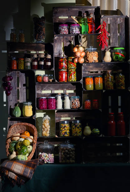 istock Fall Pantry with Jars With Pickled Vegetables 1182706796
