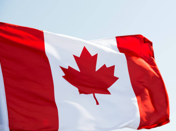 istock Canadian flag waving in the wind 1182708127