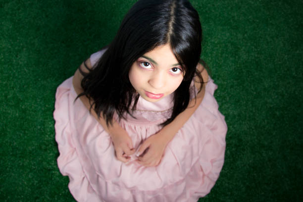 girl 9 years old in studio portraits style