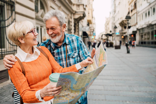 istock Senior tourists exploring the city 1182709428