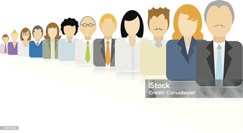 Business people icons team / Endless queue  Business Person stock vector