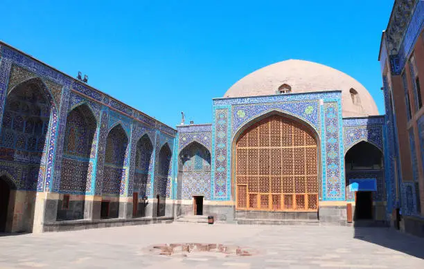Courtyard in Shrine Ensemble, mausoleum and khaneghah of Sheikh Safi al-din, Ardabil, Iran. UNESCO world heritage site