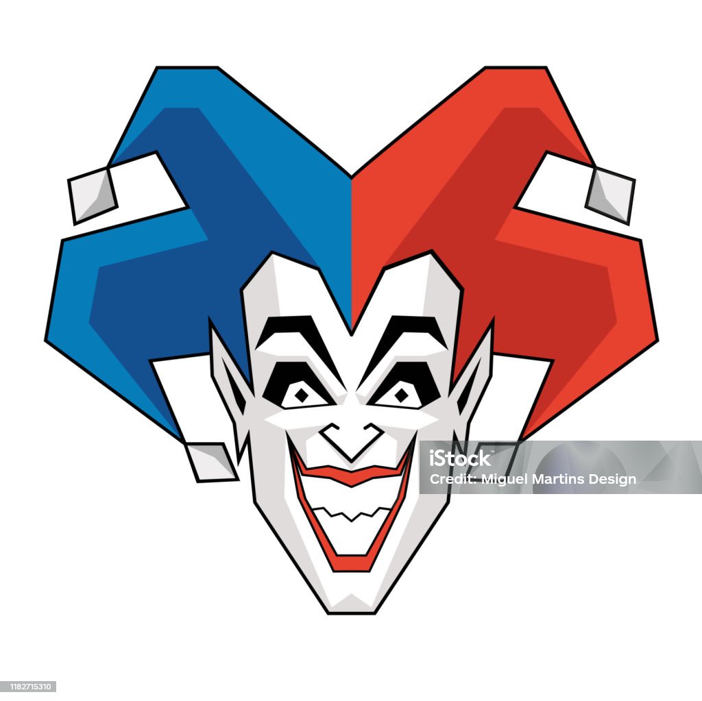 Joker Geometric Vector Drawing Icon Stylized Illustration Face Of ...