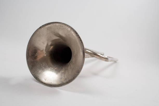 Trumpet player shot in photo studio, colored B&W style