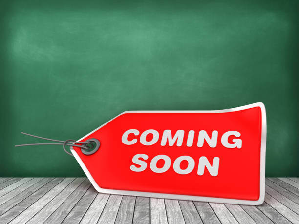 istock COMING SOON Price Tag on Chalkboard Background - 3D Rendering 1182718324
