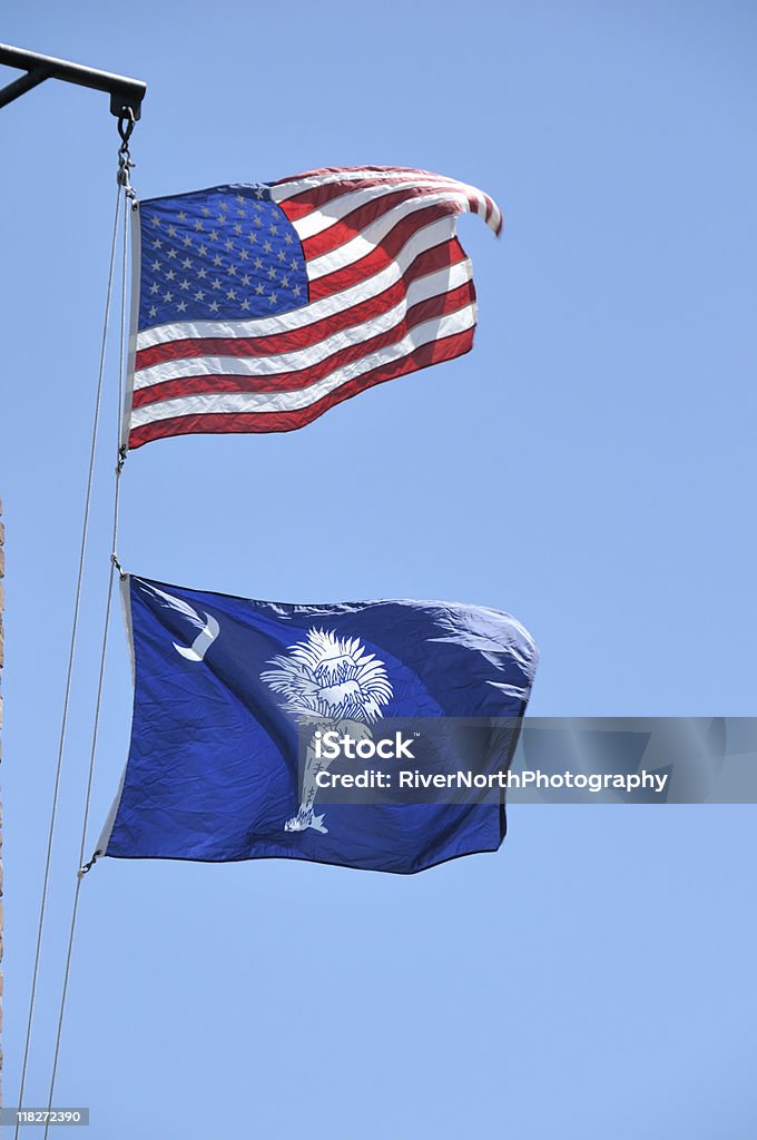 Bandeira americana e Carolina do Sul - Foto de stock de Azul royalty-free