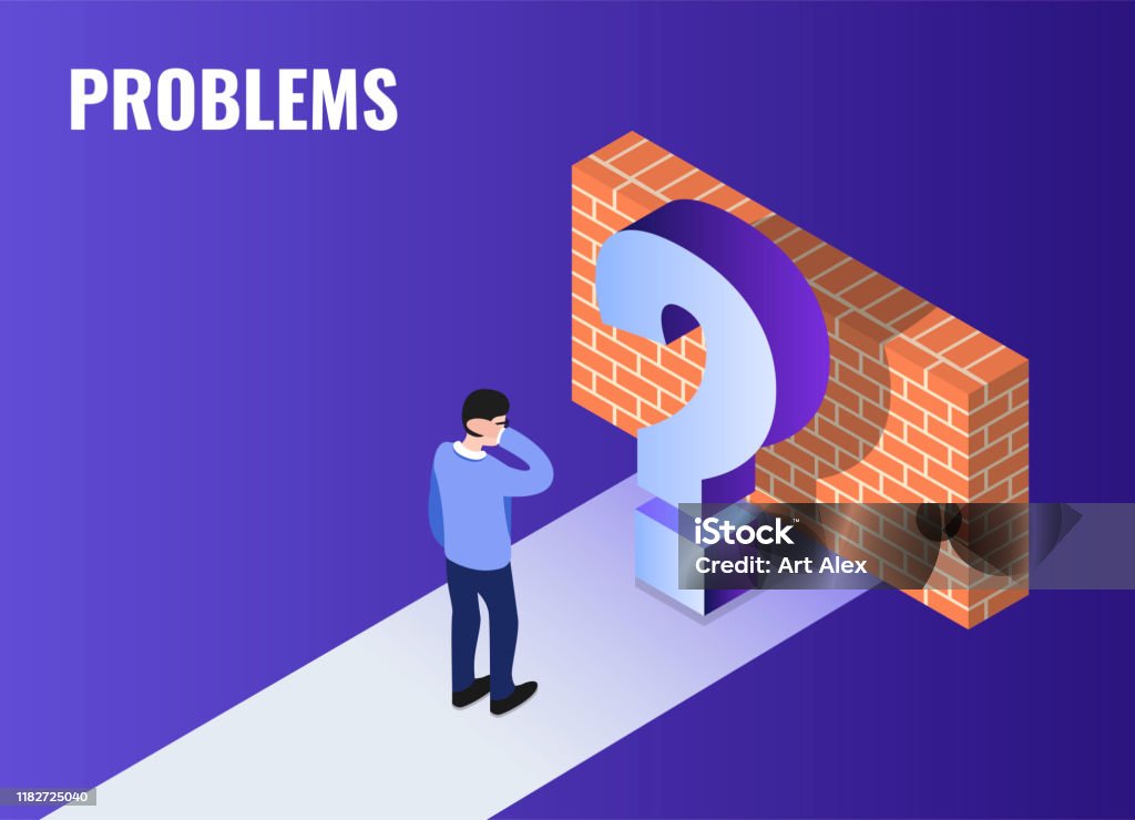 Problem Bector Problem Concept Man Is Thinking Isometric Vector Illustration Stock ...