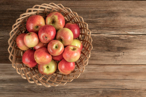 istock organic ripe apples on a wooden table 1182725341