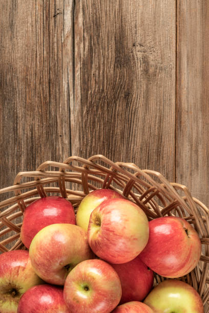 istock organic ripe apples on a wooden table 1182725359