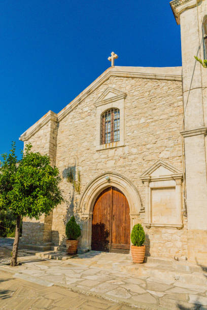 Lania Cyprus. September 3 2019. A view of the church in the traditional village of Lania in Cyprus