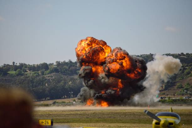 istock Bombing simulation at the Camarillo Airshow 1182730768