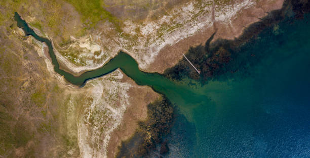 istock Aerial view of river bank 1182730879