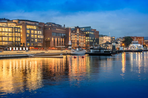 istock Harbor In Oslo At Night 1182735250