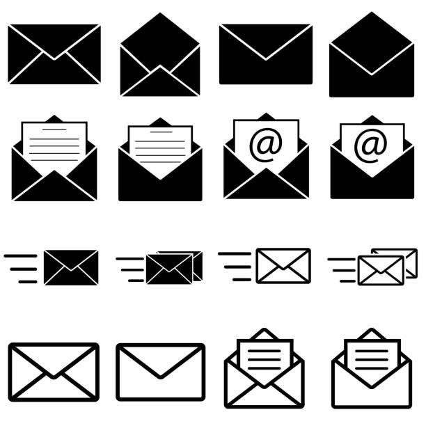 Envelope Mail Icon set , logo isolated on white background Envelope Mail Icon set , logo isolated on white background logo mail stock illustrations