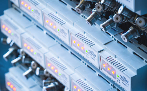 istock Close-up numerous metal light sensors 1182740829