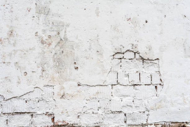 istock texture of a white wall with a damaged stucco layer, architecture abstraction background 1182745726