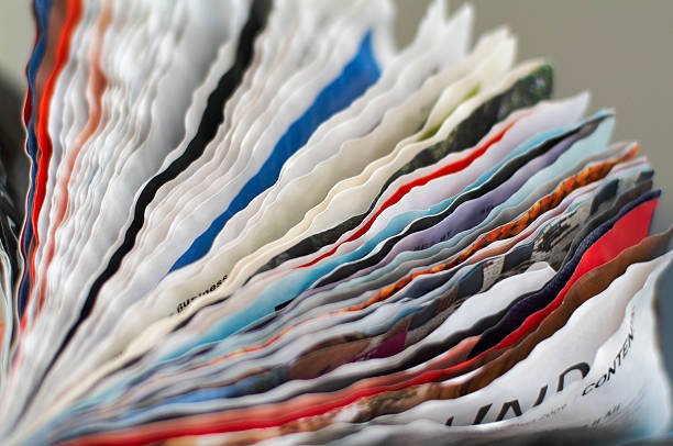Wet magazine pages. \