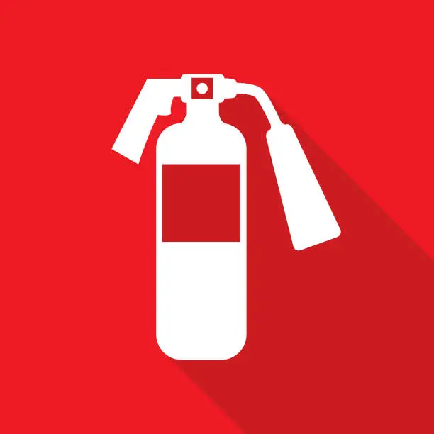Vector illustration of Red Fire Extinguisher Icon