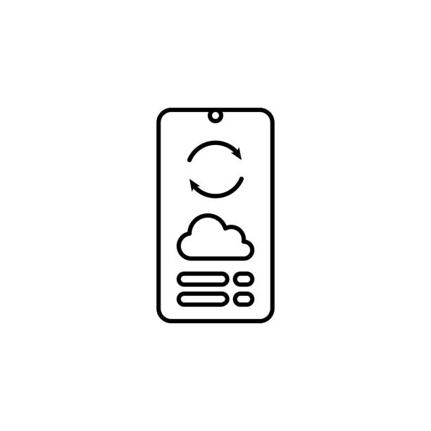 ilustraç�ões de stock, clip art, desenhos animados e ícones de sync mobile cloud icon. element of mobile technology icon - technology mobile phone cloudscape cloud