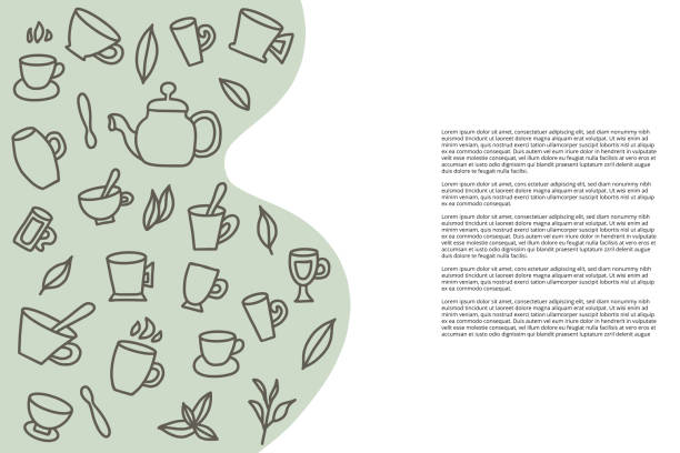 ilustrações de stock, clip art, desenhos animados e ícones de tea set. cups and teapots. vector illustration. - hot chocolate cup chai heat