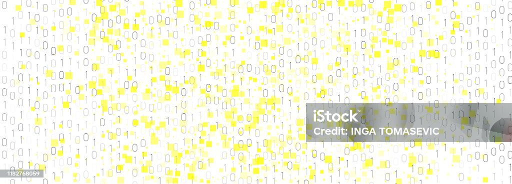 Vector Data Yellow Binary Binary Number Background Yellow Tech Banner Stock Illustration ...