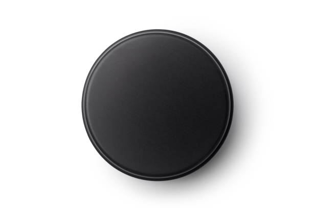 Top view of black metal jar isolated on white background. Container for cosmetic or food.