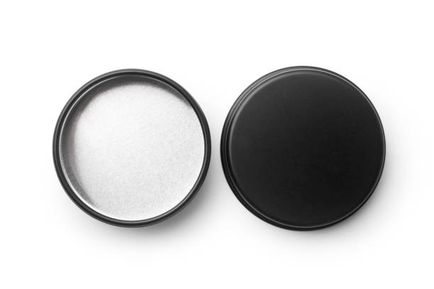 Top view of black metal jar