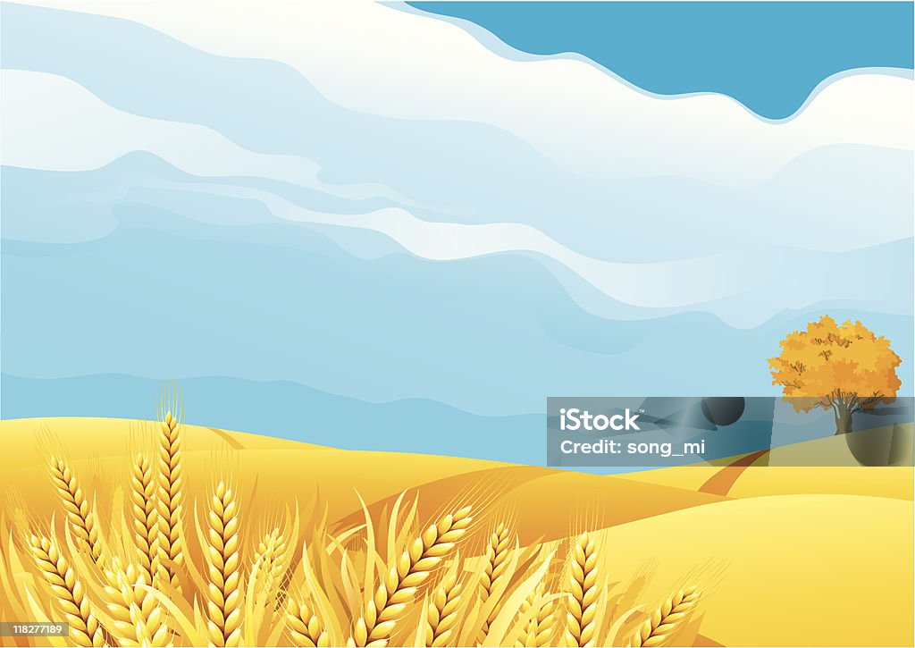 Campos de grano - arte vectorial de Agricultura libre de derechos