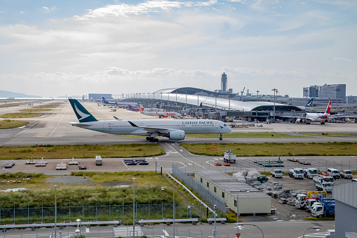 Osaka, Japan - October 22 2019 : Kansai International Airport Terminal 1 . It is a terminal for domestic and international flights excluding all LCC airlines.