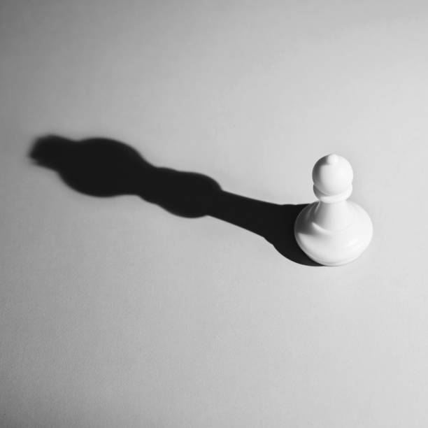 istock White chess pawn with the shadow of a king 1182775277
