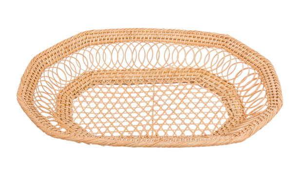istock Wood basket wicker wooden in handmade 1182776321